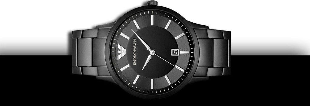 Emporio Armani Renato Quartz Black Dial Black Steel Strap Watch For Men - AR11079 Buy Now By Emporio Armani