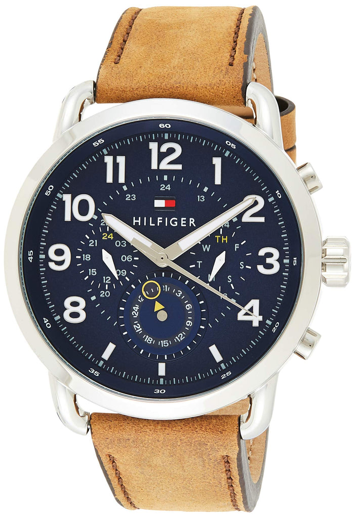 Tommy Hilfiger Briggs Chronograph Blue Dial Brown Leather Strap Watch for Men - 1791424 Buy Now By Tommy Hilfiger