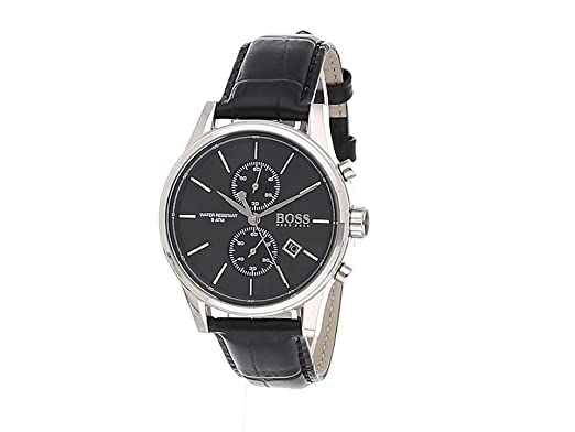 Hugo Boss Jet Black Dial Black Leather Strap Watch for Men - 1513279 Buy Now By Hugo Boss