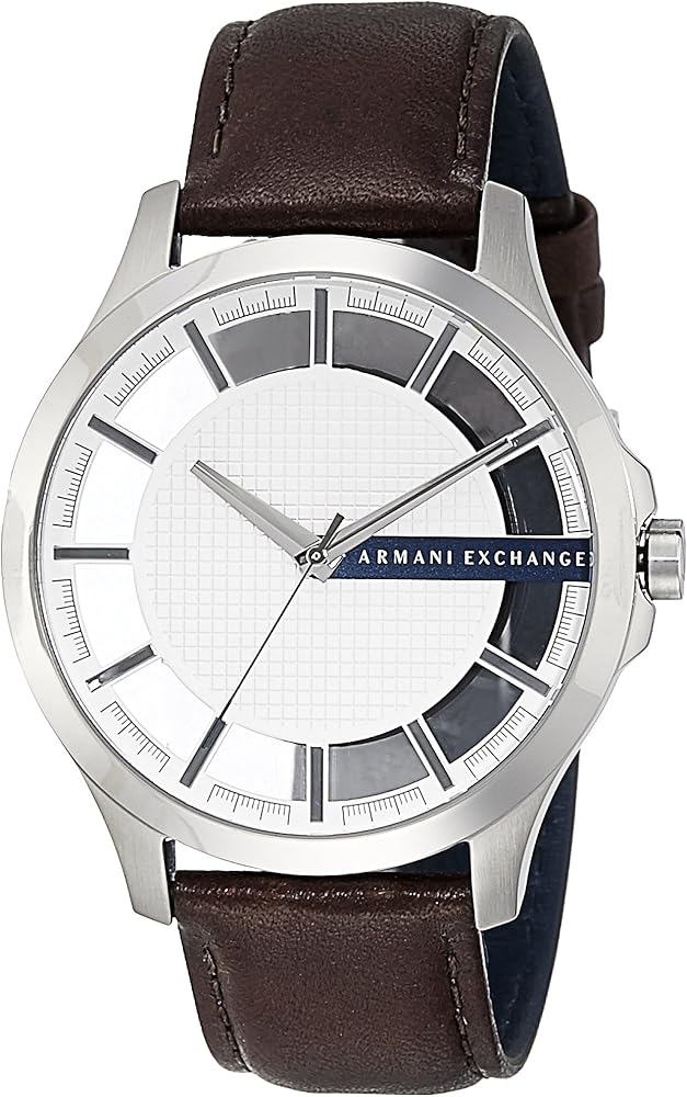 Armani Exchange Hampton Chronograph White Dial Brown Leather Strap Watch For Men - AX2187 Buy Now By Armani Exchange