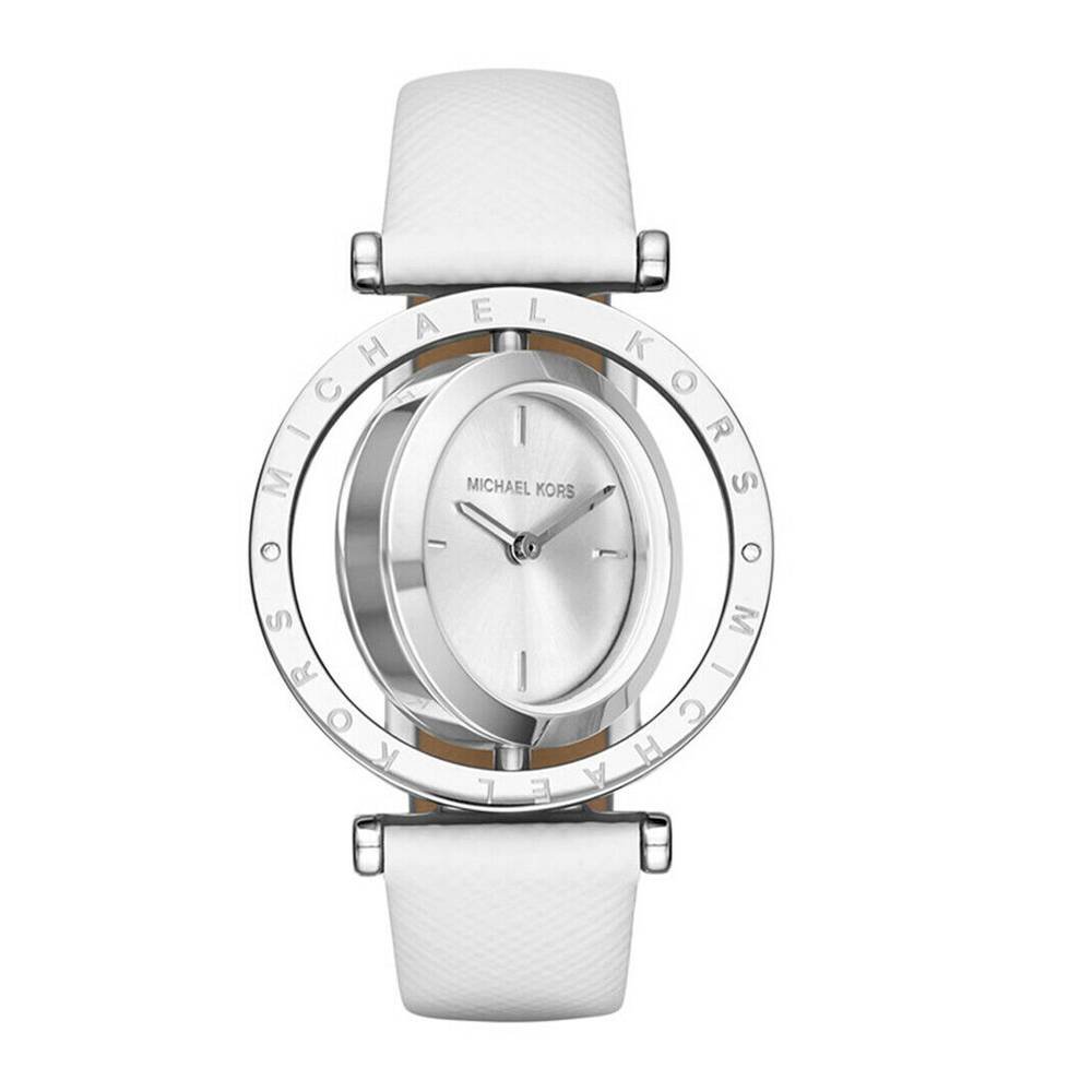 Michael Kors Averi Silver Dial White Leather Strap Watch for Women - MK2524 Buy Now By Michael Kors
