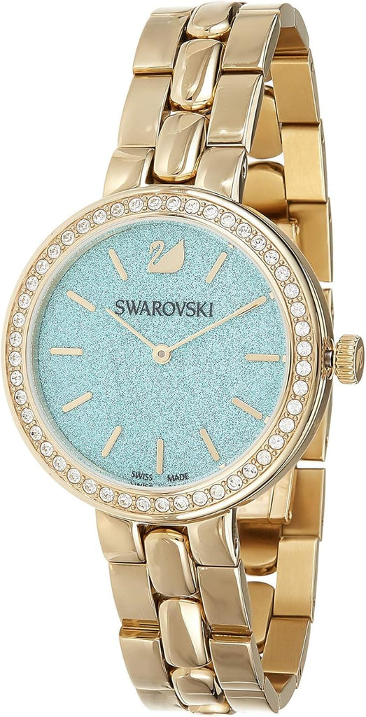 Swarovski Daytime Crystals Turquoise Dial Gold Steel Strap Watch for Women - 5182212 Buy Now By Swarovski