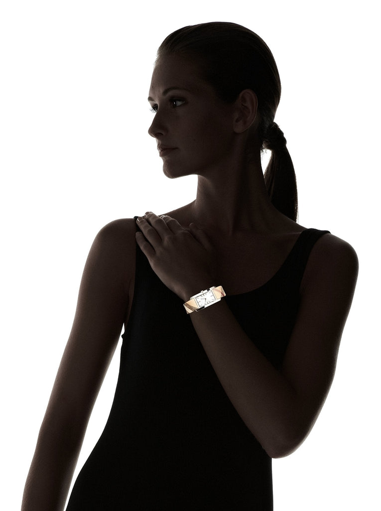 Burberry The Pioneer Silver Dial Haymarket Beige Leather Strap Watch for Women - BU9406 Buy Now By Burberry