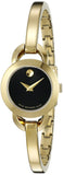 Movado Rondiro 22mm Black Dial Yellow Gold Steel Strap Watch For Women - 0606888 Buy Now By Movado