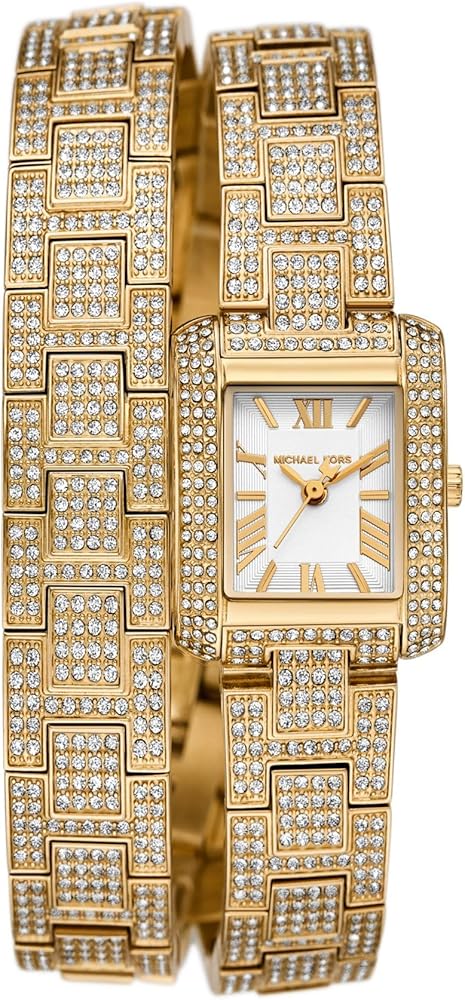 Michael Kors Emery Analog Crystals White Dial Gold Steel Strap Watch for Women - MK4835 Buy Now By Michael Kors