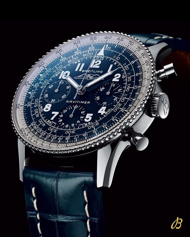 Breitling Navitimer Automatic 35 Blue Dial Blue Leather Strap Watch for Men - A17395161C1P1 Buy Now By Breitling