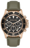 Michael Kors Everest Analog Black Dial Green Leather Strap Watch For Men - MK9090 Buy Now By Michael Kors