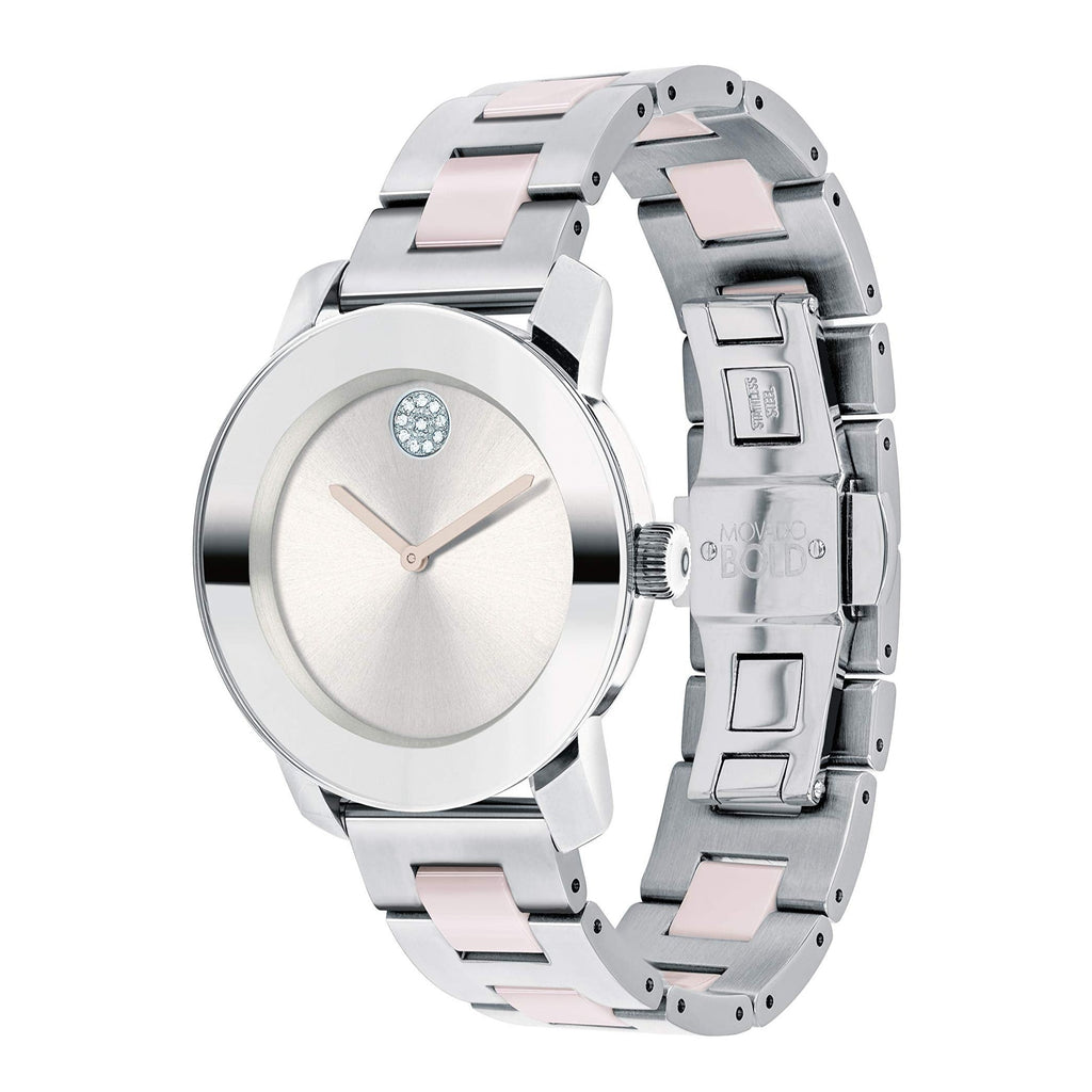 Movado Bold Silver Dial Two Tone Steel Strap Watch for Women - 3600702 Buy Now By Movado