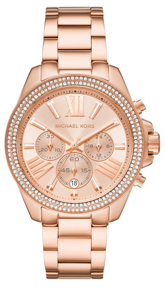 Michael Kors Wren Chronograph Rose Gold Dial Rose Gold Steel Strap Watch for Women - MK7430 Buy Now By Michael Kors