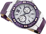 Guess Limelight Quartz Silver Dial Purple Leather Strap Watch For Women - W0775L6 Buy Now By Guess