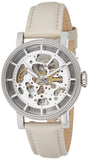 Fossil Boyfriend Automatic Skeleton Silver Dial White Leather Strap Watch for Women - ME3069 Buy Now By Fossil