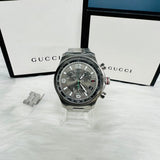 Gucci G Timeless Chronograph Grey Dial Silver Steel Strap Watch For Men - YA126238 Buy Now By Gucci
