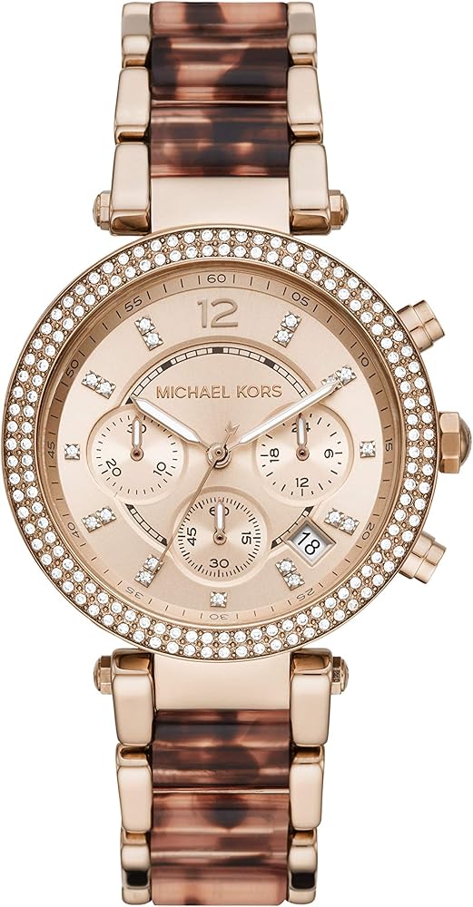 Michael Kors Parker Chronograph Rose Gold Dial Two Tone Steel Strap Watch For Women - MK6832 Buy Now By Michael Kors