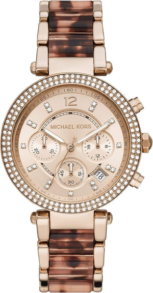 Michael Kors Parker Chronograph Rose Gold Dial Two Tone Steel Strap Watch For Women - MK6832 Buy Now By Michael Kors