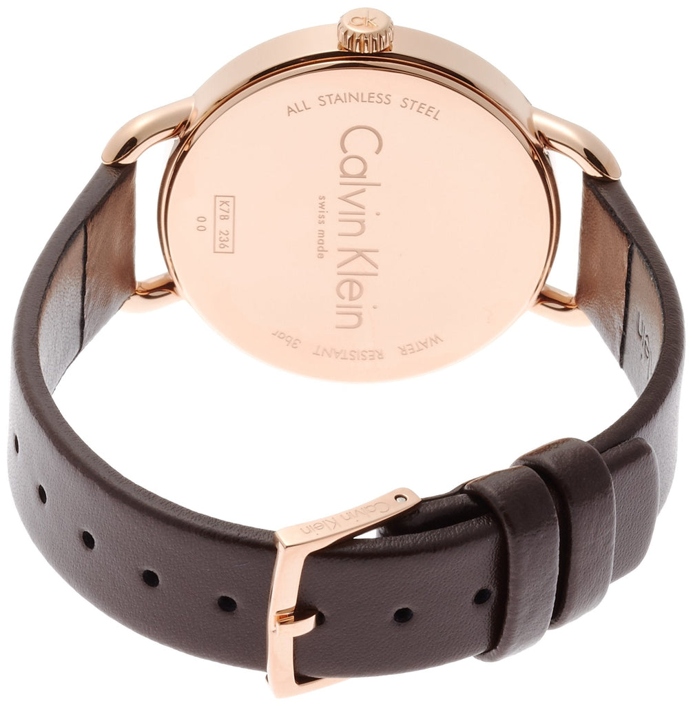 Calvin Klein Even Grey Dial Brown Leather Strap Watch for Women - K7B236G3 Buy Now By Calvin Klein