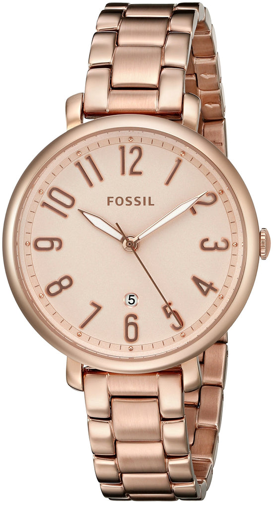 Fossil Jacqueline Rose Gold Dial Rose Gold Steel Strap Watch for Women - ES3970 Buy Now By Fossil