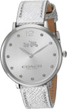 Coach Slim Easton Silver Dial Silver Leather Strap Watch for Women - 14502685 Buy Now By Coach
