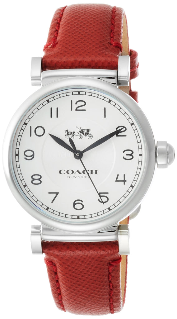 Coach Madison White Dial Red Leather Strap Watch for Women - 14502407 Buy Now By Coach
