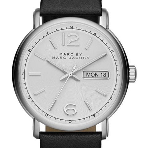 Marc Jacobs Fergus White Dial Black Leather Strap Watch for Men - MBM5076 Buy Now By Marc Jacobs