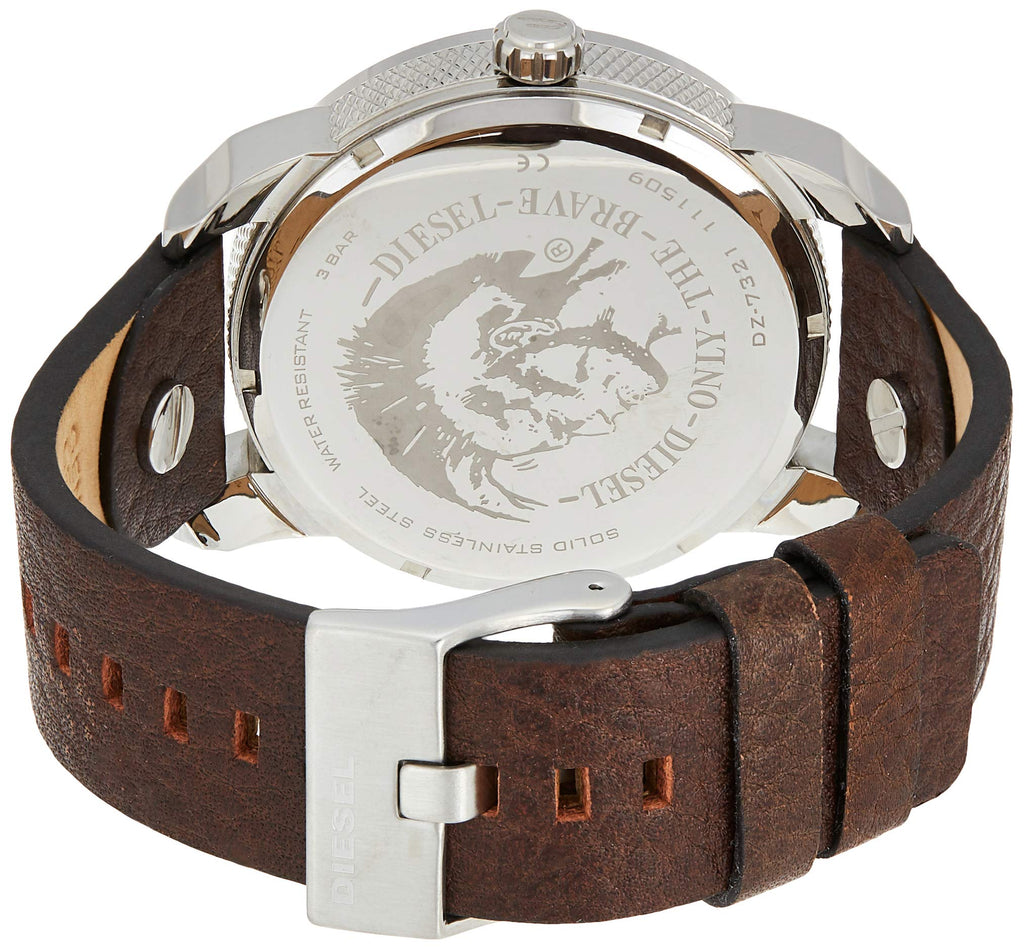 Diesel Mini Daddy LIght Blue Dial Brown Leather Strap Watch For Men - DZ7321 Buy Now By Diesel