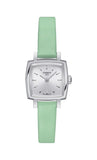 Tissot T Lady Lovely Square Silver Dial Light Green Leather Strap Watch for Women - T058.109.16.031.01 Buy Now By Tissot