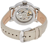 Fossil Boyfriend Automatic Skeleton Silver Dial White Leather Strap Watch for Women - ME3069 Buy Now By Fossil