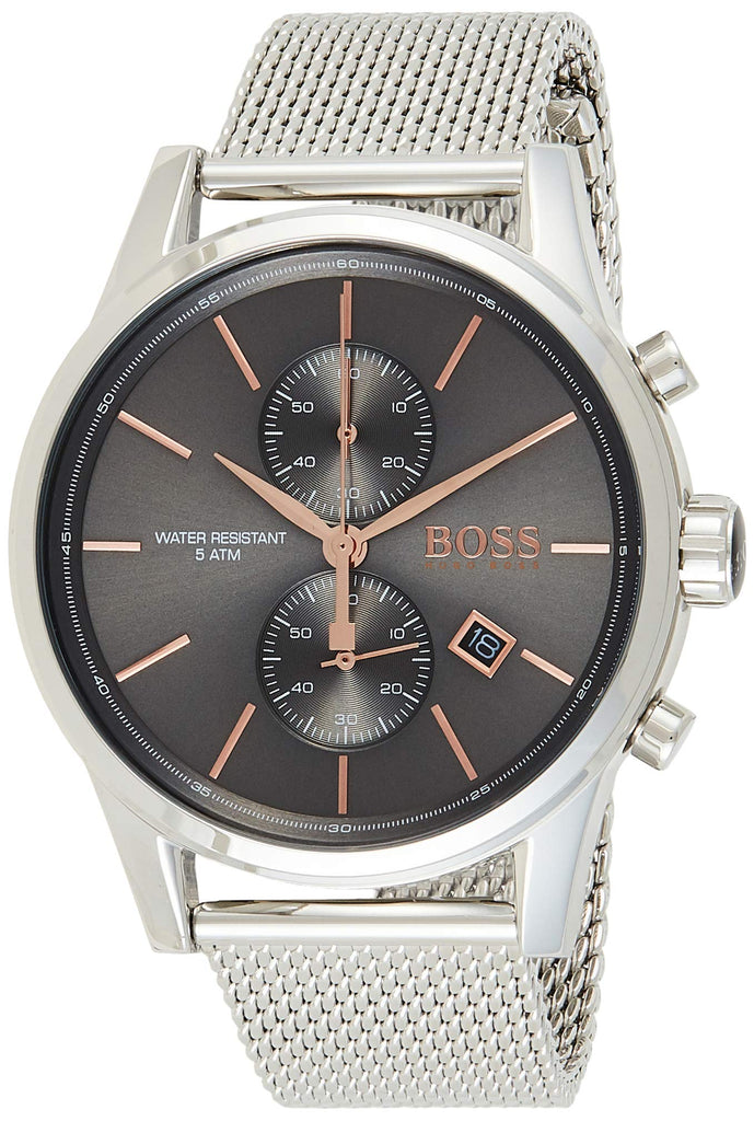 Hugo Boss Jet Chronograph Grey Dial Silver Mesh Bracelet Watch for Men - 1513440 Buy Now By Hugo Boss