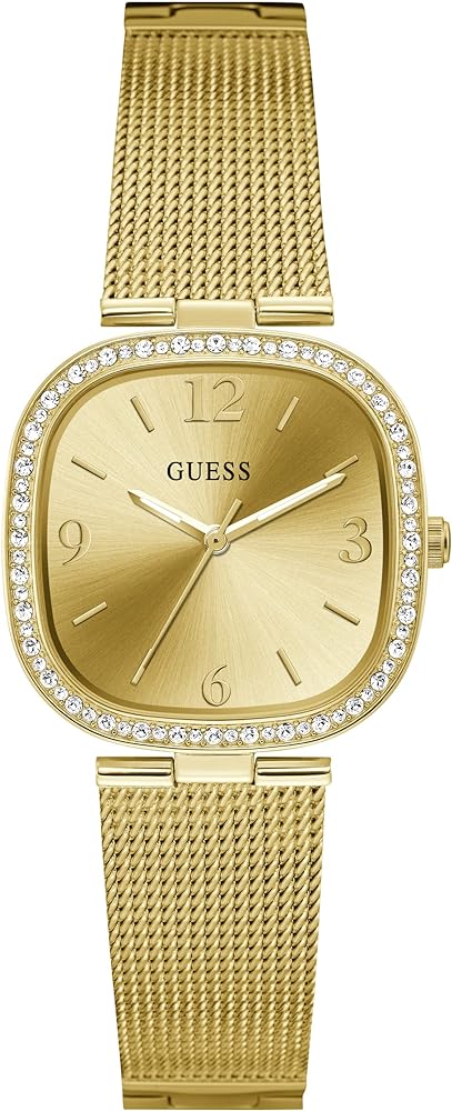 Guess Tapestry Diamonds Gold Dial Gold Mesh Bracelet Watch for Women - GW0354L2 Buy Now By Guess