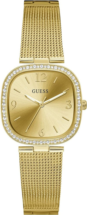Guess Tapestry Diamonds Gold Dial Gold Mesh Bracelet Watch for Women - GW0354L2 Buy Now By Guess