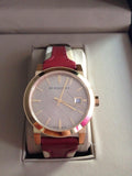 Burberry Heritage Nova Gold Dial Haymarket Red Leather Strap Watch for Women - BU9111 Buy Now By Burberry