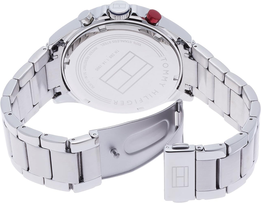 Tommy Hilfiger Hudson Chronograph Quartz Blue Dial Silver Steel Strap Watch For Men - 1791228 Buy Now By Tommy Hilfiger