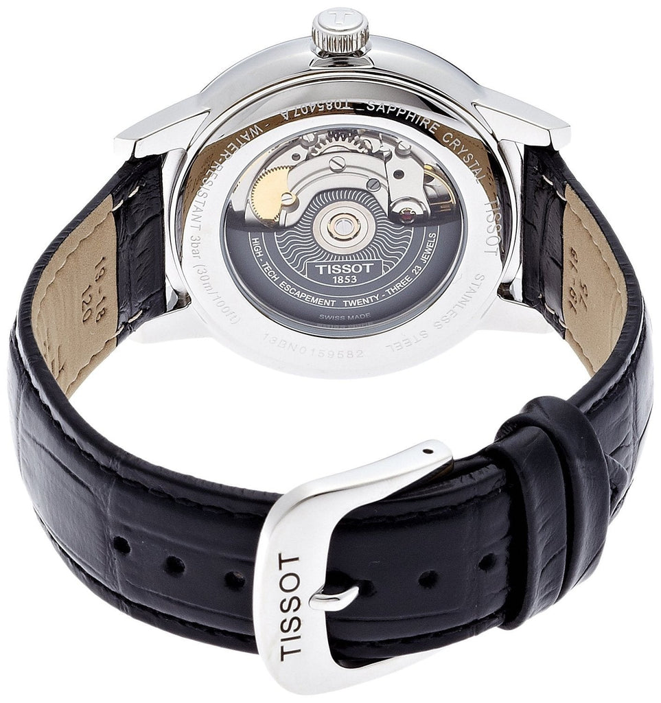 Tissot Carson Powermatic 80 White Dial Black Leather Strap Watch For Men - T085.407.16.013.00 Buy Now By Tissot