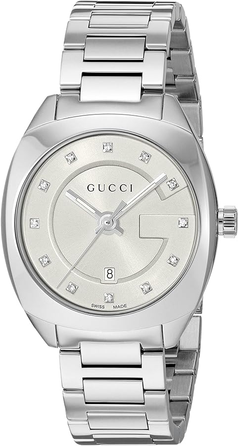 Gucci G Frame Quartz Diamonds Silver Dial Silver Steel Strap Watch For Women - YA142504 Buy Now By Gucci
