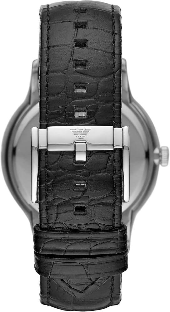 Emporio Armani Renato Analog Black Dial Black Leather Strap Watch For Men - AR8035 Buy Now By Emporio Armani