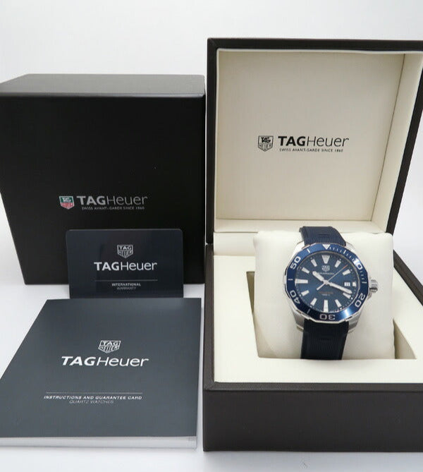 Tag Heuer Aquaracer 41mm Blue Dial Blue Rubber Strap Watch for Men - WAY111C.FT6155