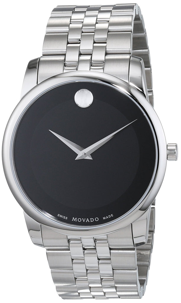Movado Museum Classic Black Dial Silver Steel Strap Watch For Men - 606504 Buy Now By Movado