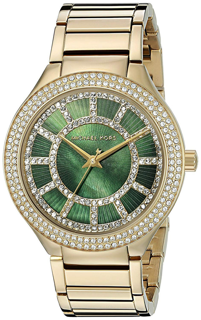 Michael Kors Kerry Green Dial Gold Steel Strap Watch for Women - MK3409 Buy Now By Michael Kors
