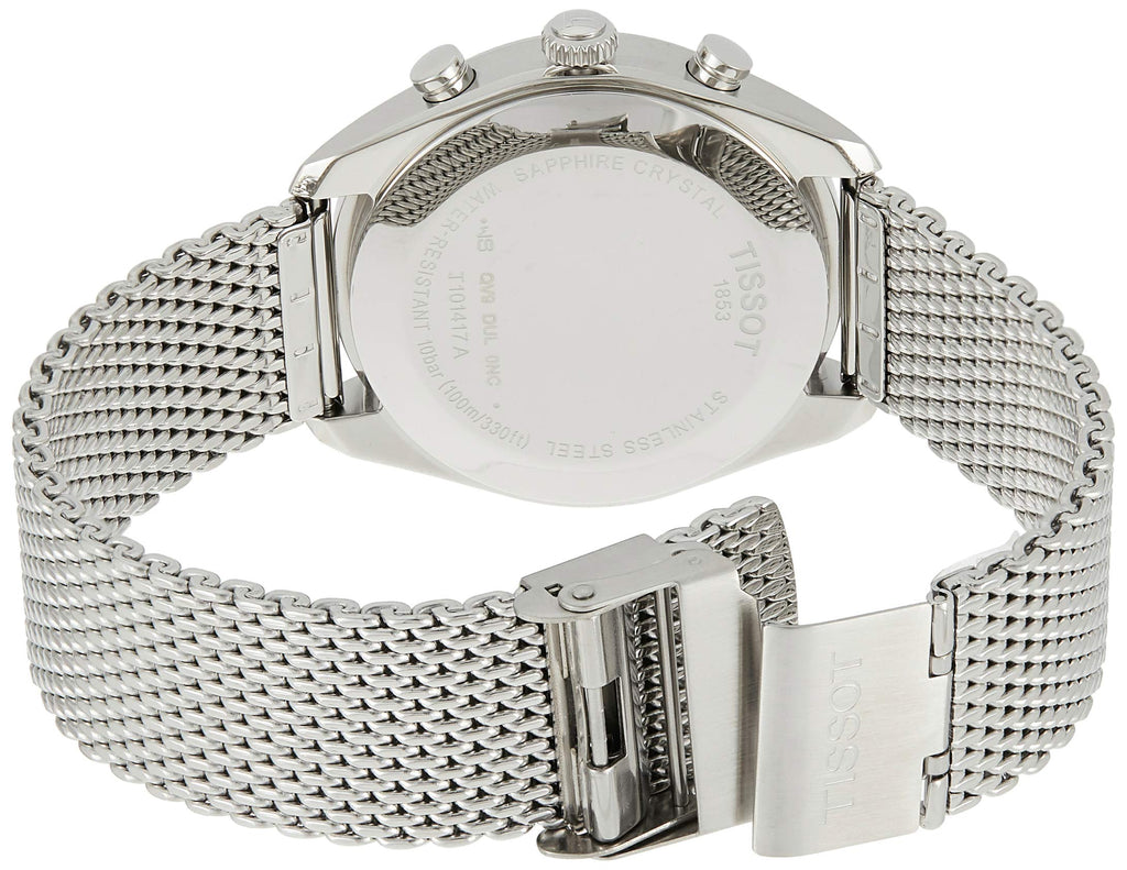 Tissot PR 100 Chronograph White Dial Silver Mesh Bracelet Watch For Men - T101.417.11.031.02 Buy Now By Tissot