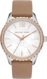 Michael Kors Layton Mother of Pearl White Dial Brown Leather Strap Watch For Women - MK2910 Buy Now By Michael Kors