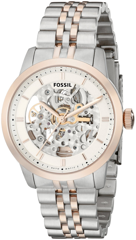 Fossil Townsman Automatic Skeleton White Dial Two Tone Steel Strap Watch for Men - ME3075 Buy Now By Fossil
