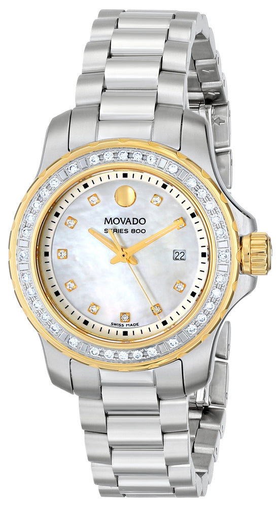 Movado Series 800 29mm Diamonds Mother of Pearl Dial Silver Steel Strap Watch For Women - 2600121 Buy Now By Movado
