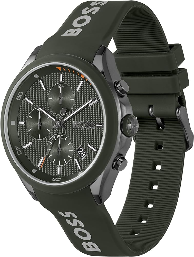 Hugo Boss Velocity Chronograph Green Dial Green Rubber Strap Watch For Men - 1514060 Buy Now By Hugo Boss