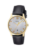 Gucci G-Timeless Mother of Pearl Dial Black Leather Strap Watch For Women - YA126589 Buy Now By Gucci