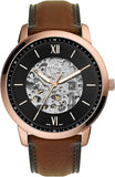 Fossil Neutra Automatic Skeleton Black Dial Brown Leather Strap Watch for Men - ME3195 Buy Now By Fossil