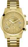 Guess Atlas Chronograph Gold Dial Gold Steel Strap Watch For Men - W0668G4 Buy Now By Guess