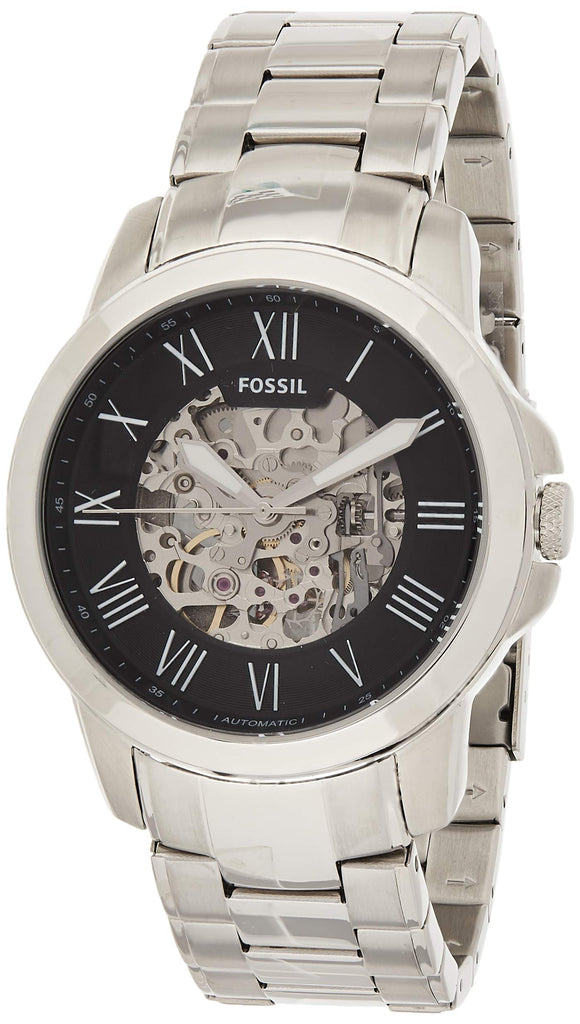 Fossil Grant Automatic Skeleton Black Dial Silver Steel Strap Watch for Men - ME3103 Buy Now By Fossil