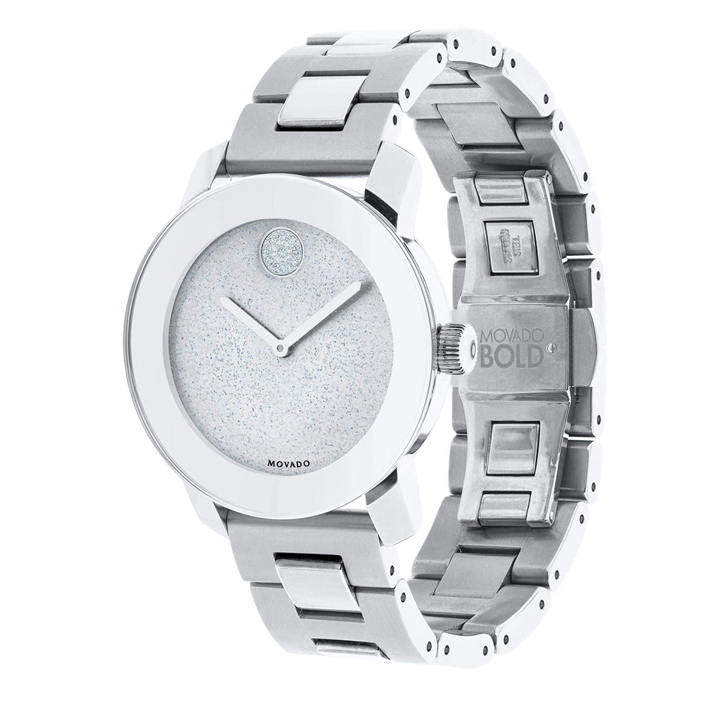 Movado Bold Crystal Dot Silver Dial Silver Steel Strap Watch For Women - 3600334 Buy Now By Movado