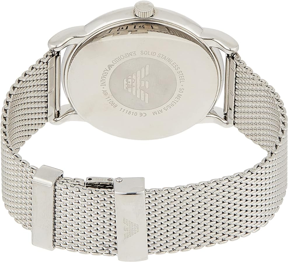 Emporio Armani Luigi Quartz Grey Dial Silver Mesh Bracelet Watch For Men - AR11069 Buy Now By Emporio Armani
