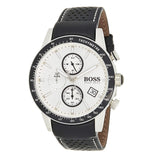 Hugo Boss Rafale Chronograh Quartz White Dial Black Leather Strap Watch For Men - HB1513403 Buy Now By Hugo Boss