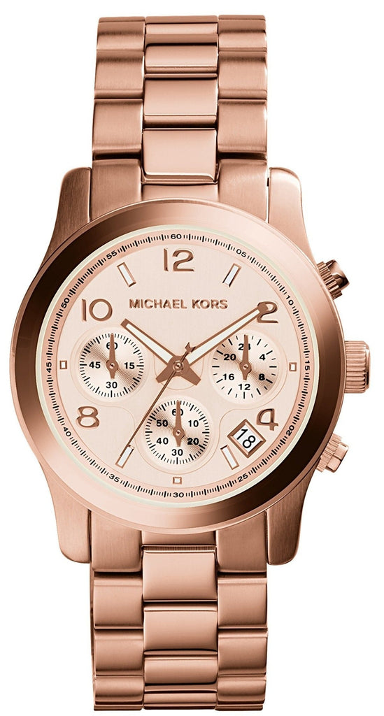 Michael Kors Runway Rose Gold Dial Rose Gold Steel Strap Watch for Women - MK5128 Buy Now By Michael Kors